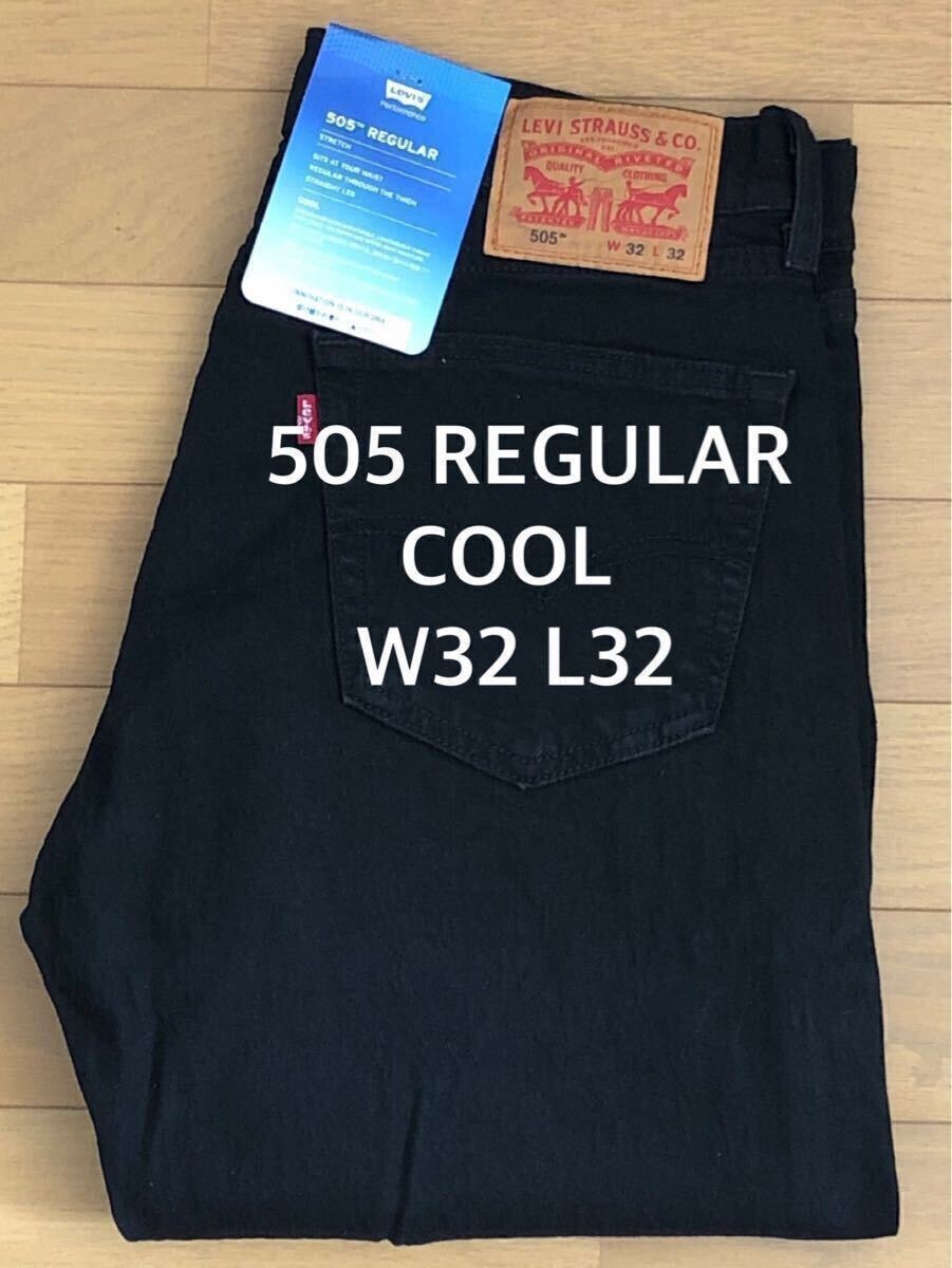 Levi's 505 REGULAR BLACK COOL COLLECTION W32 L32