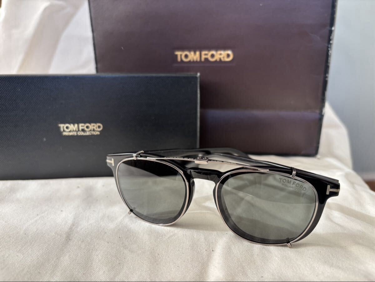 超希少 TOM FORD PRIVATE COLLECTION No.14 REAL HORN 51-20 トムフォード クリップオン付 メガネ　サングラス