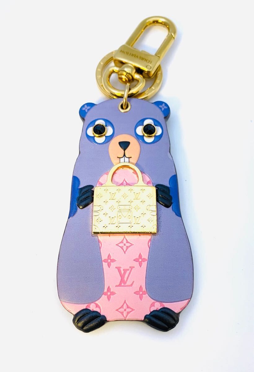 極美品　LOUIS VUITTON　ルイヴィトン M01350　バッグチャーム キーホルダー LV マーモットチャーム　ゴールド　コレクター