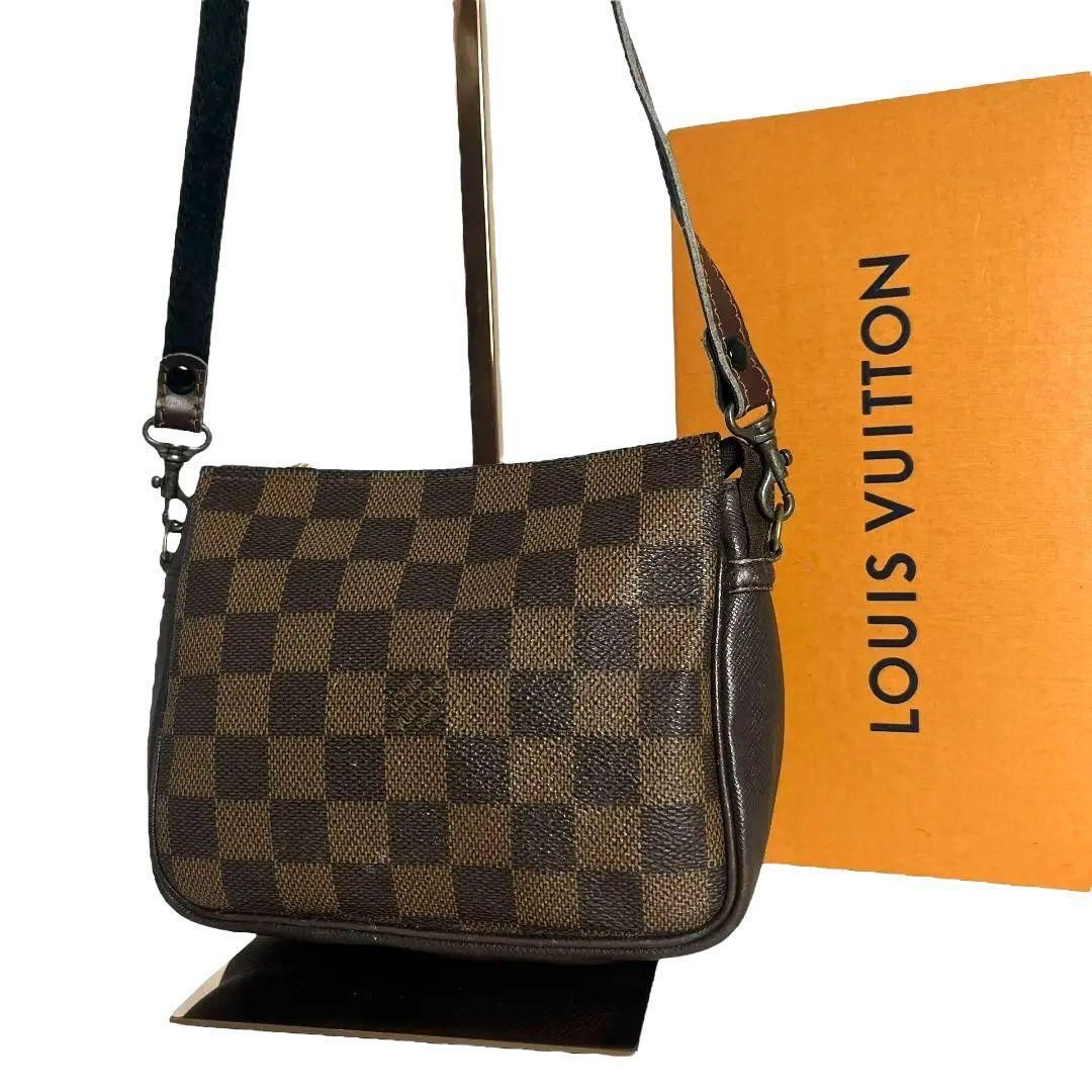 【鑑定済】ルイヴィトン　LOUIS VUITTON　ダミエ　トゥルース　メイクアップ　アクセサリー　ポーチ　クロスボディ　斜め掛け
