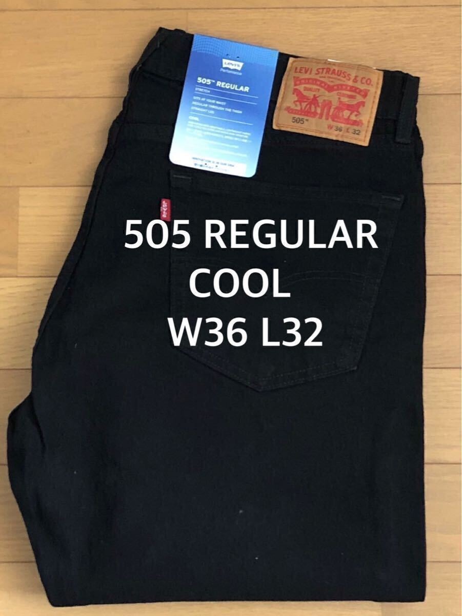 Levi's 505 REGULAR BLACK COOL COLLECTION W36 L32