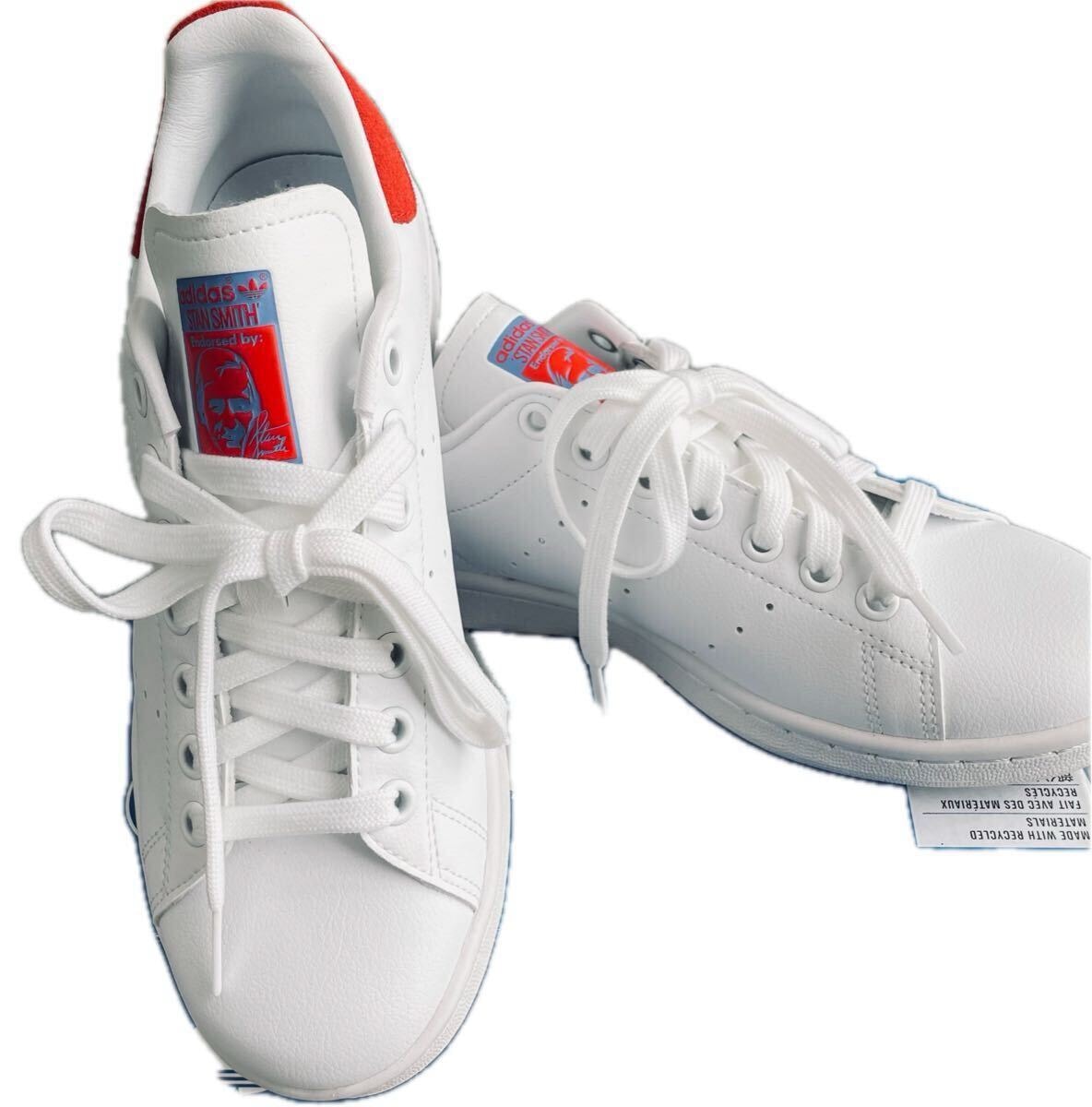 adidas スタンスミス ホワイト／レッド　GY1042 23.5㎝