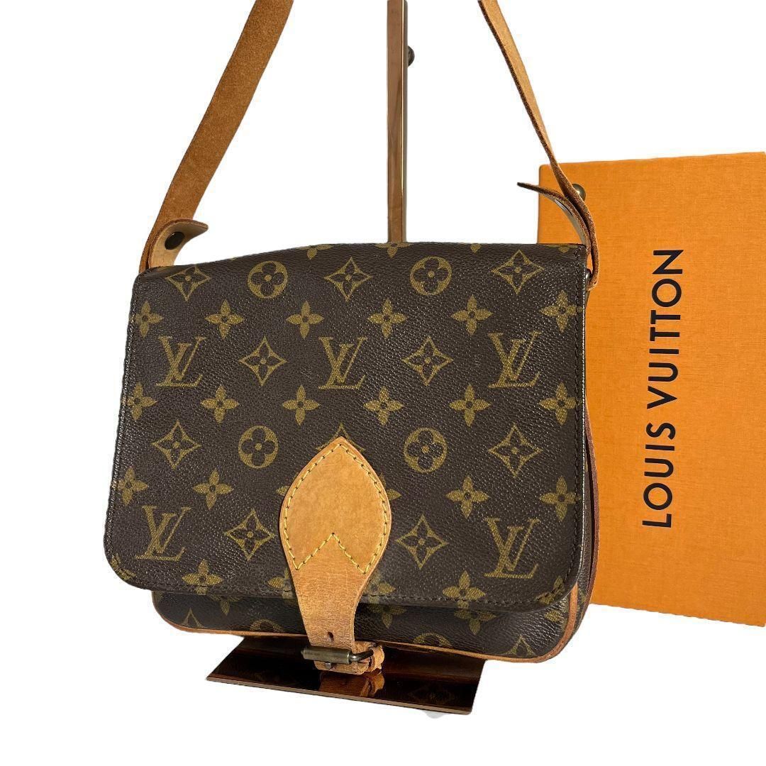 【鑑定済】ルイヴィトン　LOUIS VUITTON　モノグラム　カルトシエールMM　ショルダーバッグ　ブラウン　茶　クロスボディ