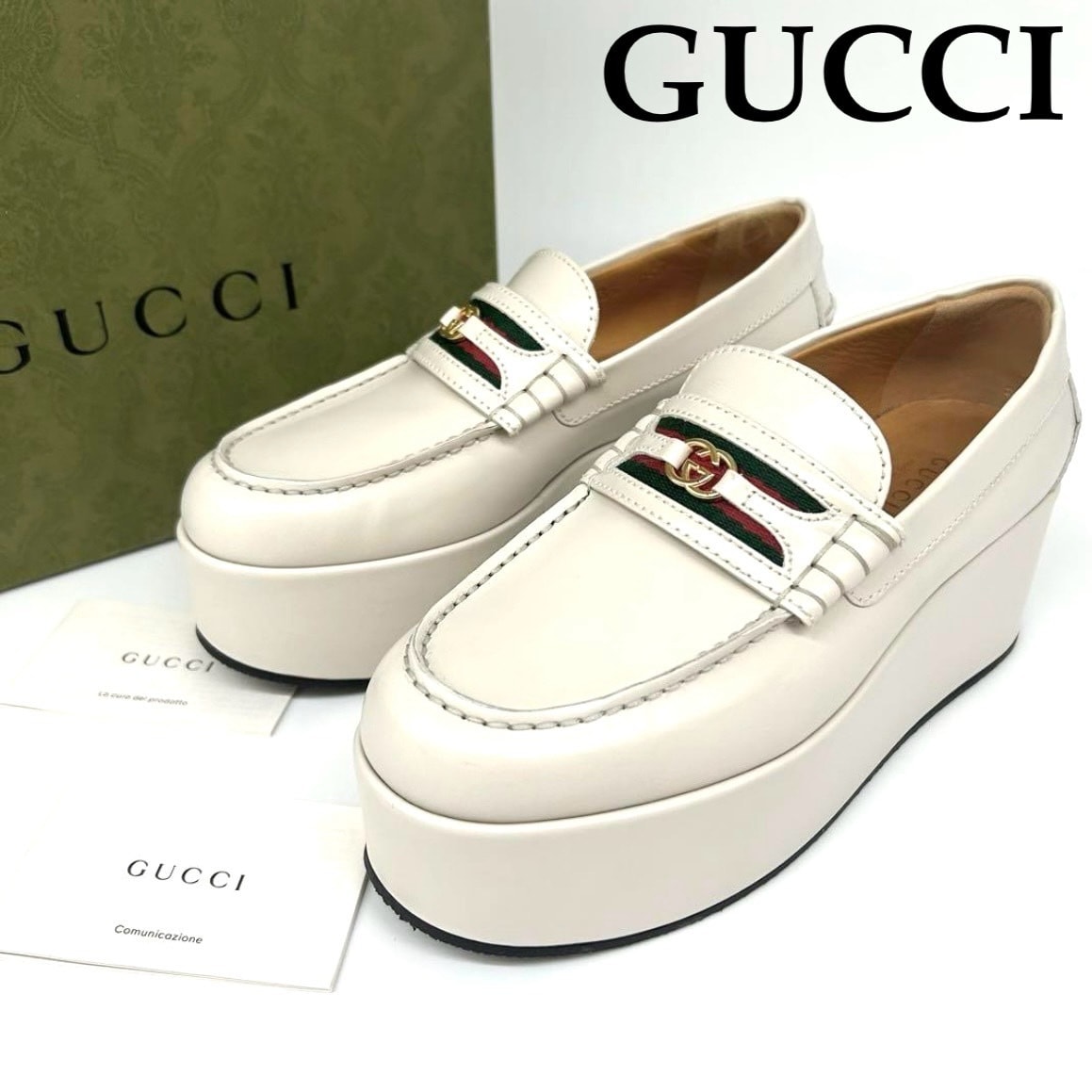 未使用に近い】付属品 未使用級 GUCCI グッチ 22cm ローファー
