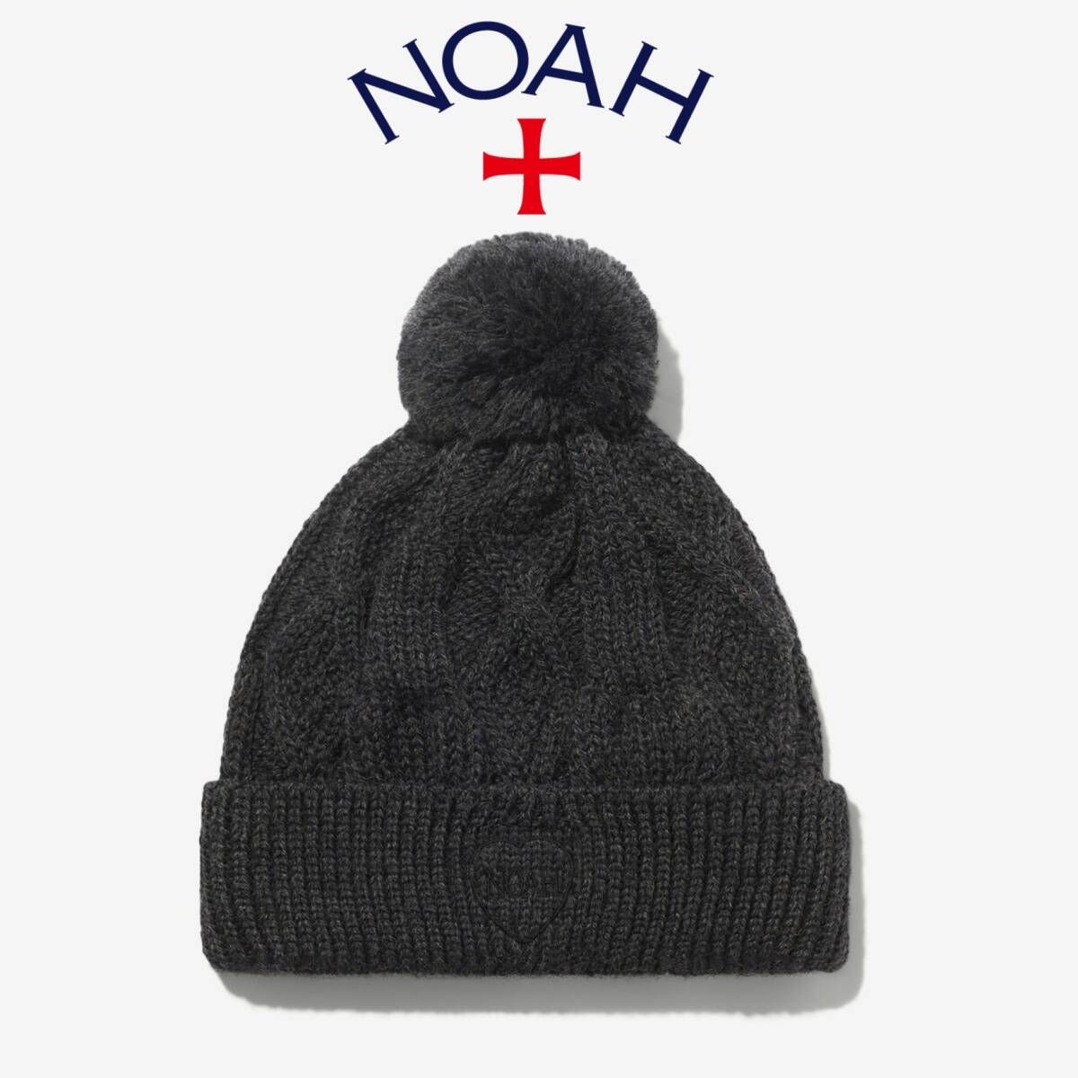 新品■23AW NOAH NYC イギリス製 Fisherman Knit Beanie Charcoal Made in UK ニットキャップ フィッシャーマンニット Supreme ビーニー