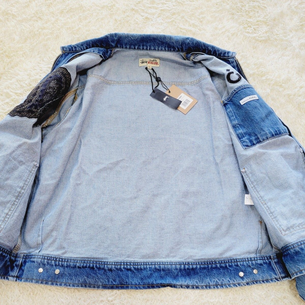 Stussy NOMA DENIM ZIP WORK JACKET Stone Wash ステューシー