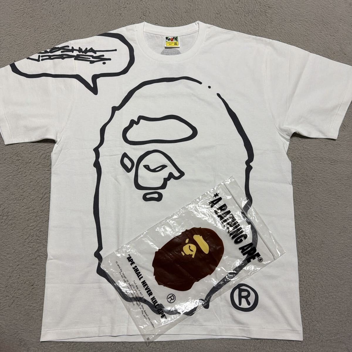 A BATHING APE BAPE Joshua Vides tシャツ 2XL 白　ホワイト　HEAD tee BABY MILO COLLEGE LOGO 