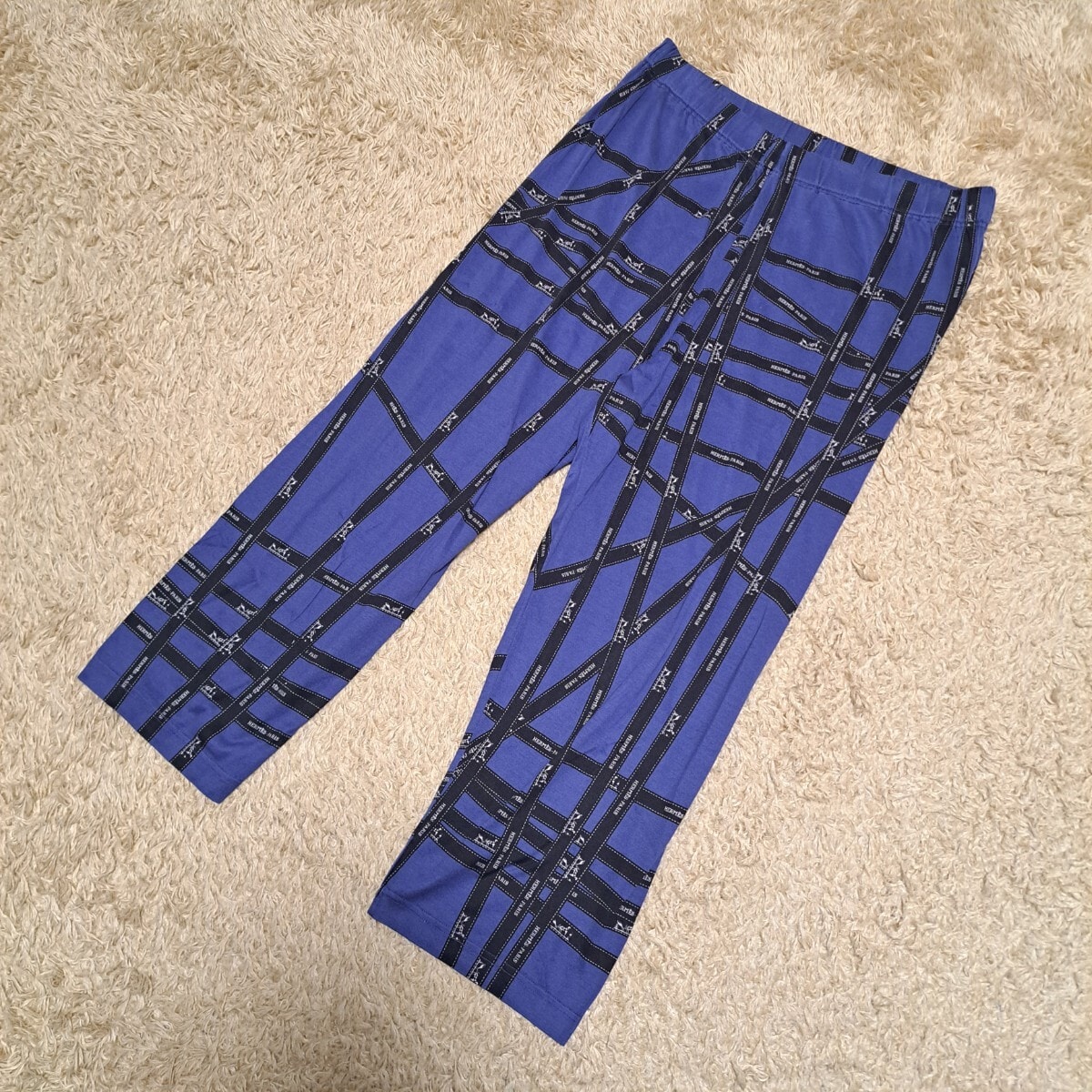 エルメス HERMES パンツ クロップド　ボルデュックリボン柄 　ボトムス　総柄　リボン柄　Lサイズ