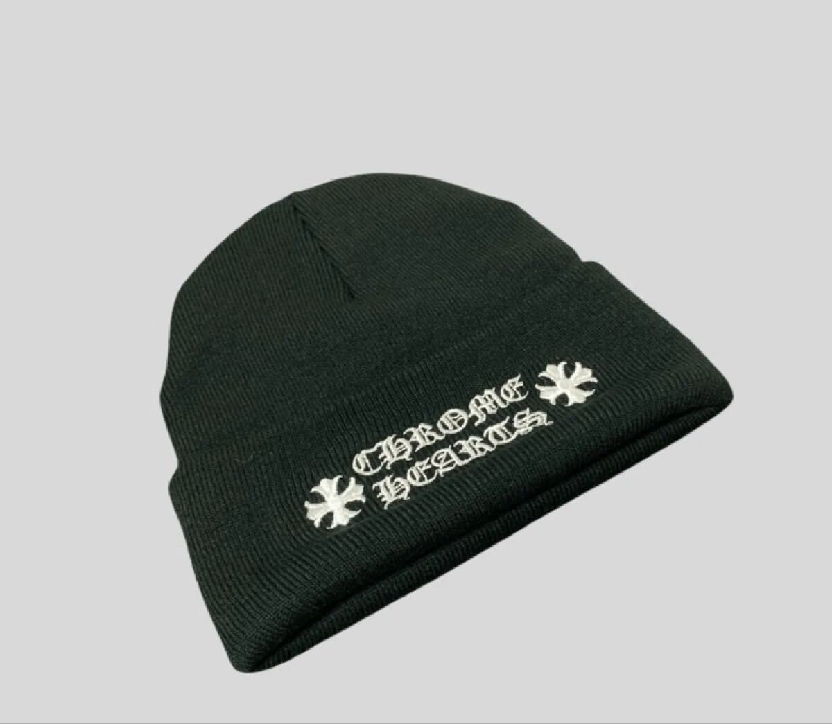CHROME HEARTS ブラックニット帽　ビーニー