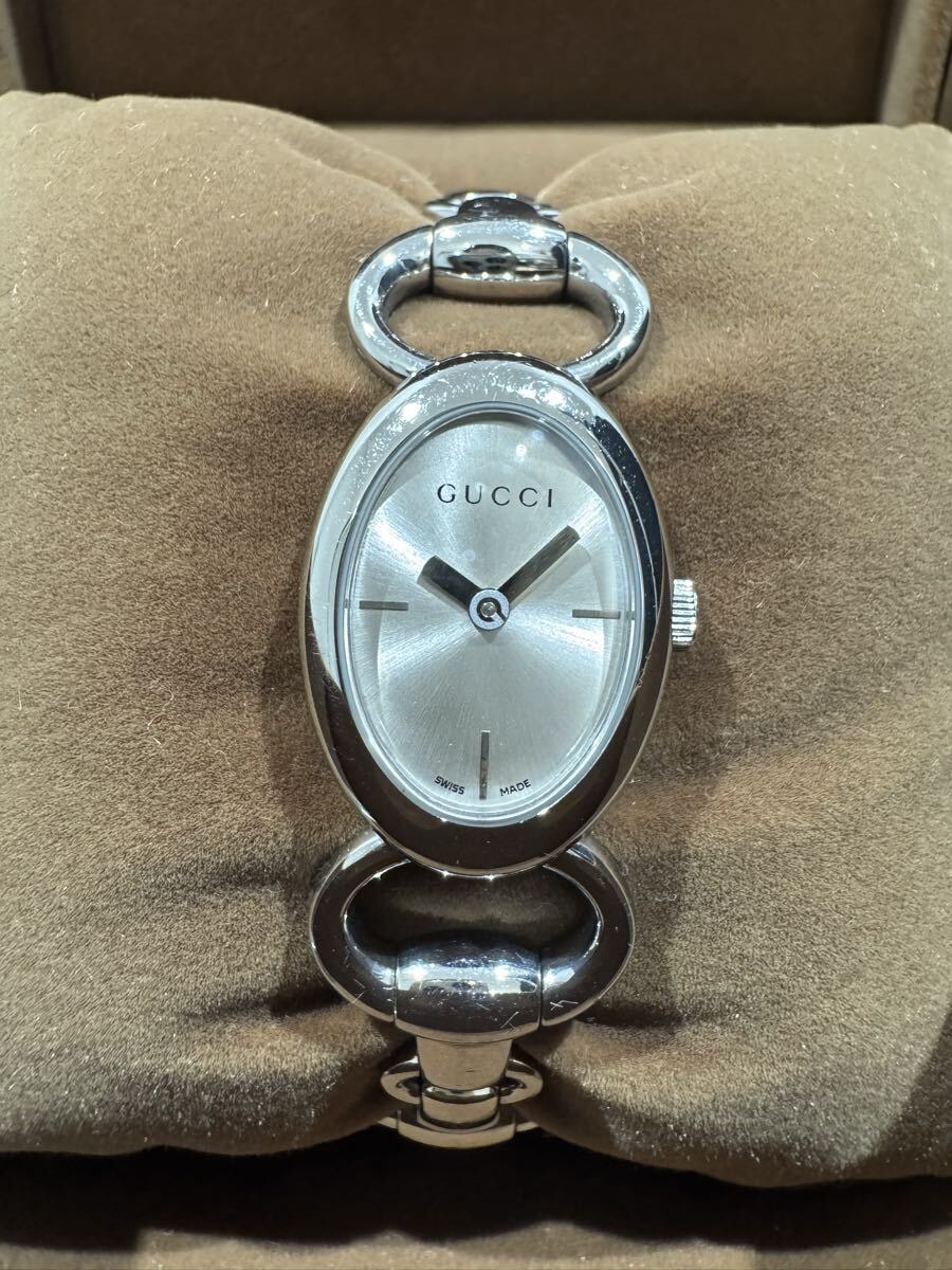 最終値下げ【美品・希少】GUCCI グッチ トルナヴォーニ 118 レディース腕時計 バングル ホースビット 電池切れ 箱・コマ付き