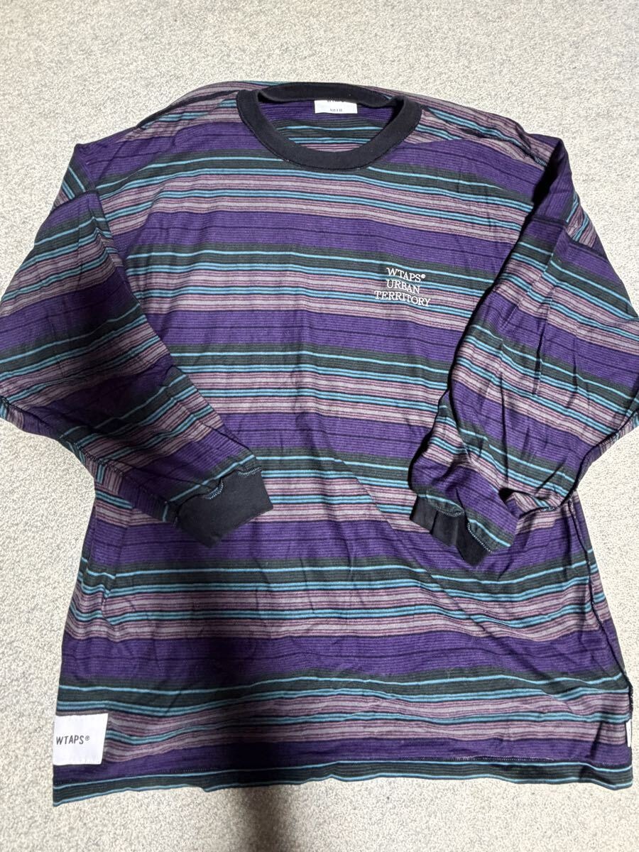 WTAPS◆22SS/Long Sleeve Jam長袖Tシャツ/3/コットン/PUP/ボーダー/221ATDT-CSM32//supremestussy レザー baggyjean