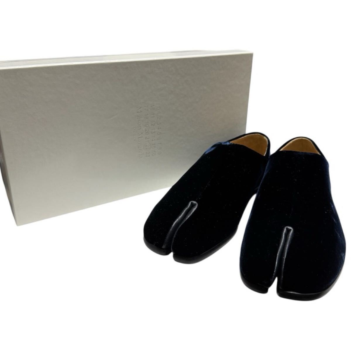 【新品】即決★ メゾンマルジェラ Margiela ★ タビ スリッポン 足袋 シューズ ネイビー ベロア （42）イタリア製