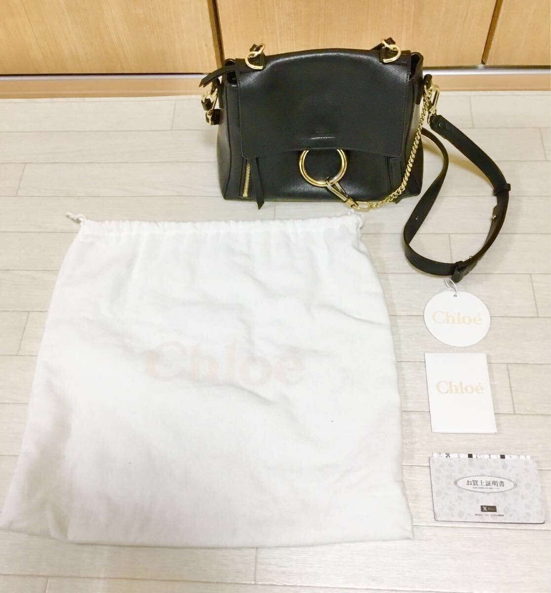 Chloe クロエ ショルダーバッグ レザー ブラック ハンドバッグ