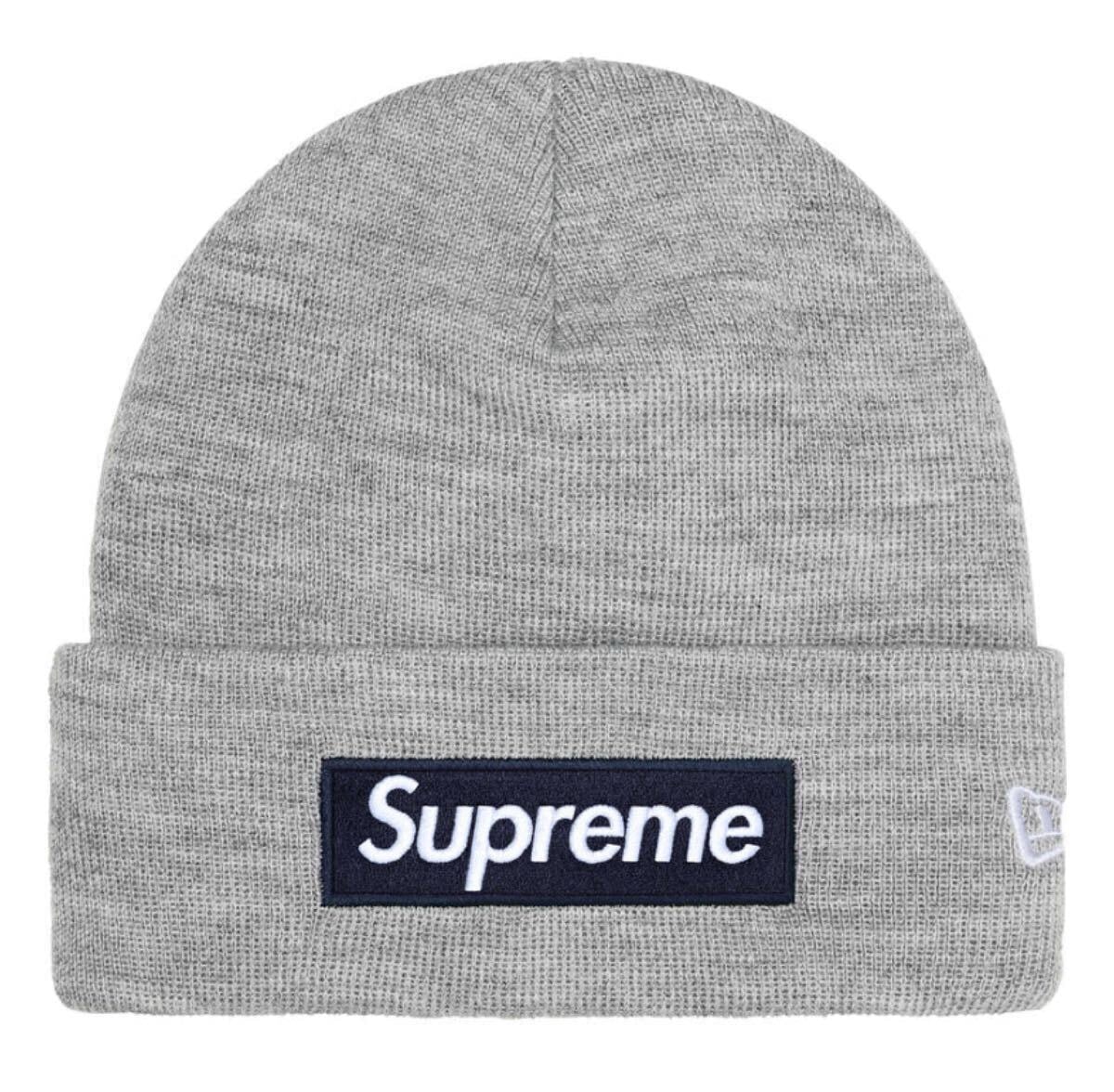 【送料無料】 Supreme New Era Box Logo Beanie Heather Grey シュプリーム ニューエラ ボックス ロゴ ビーニー グレー