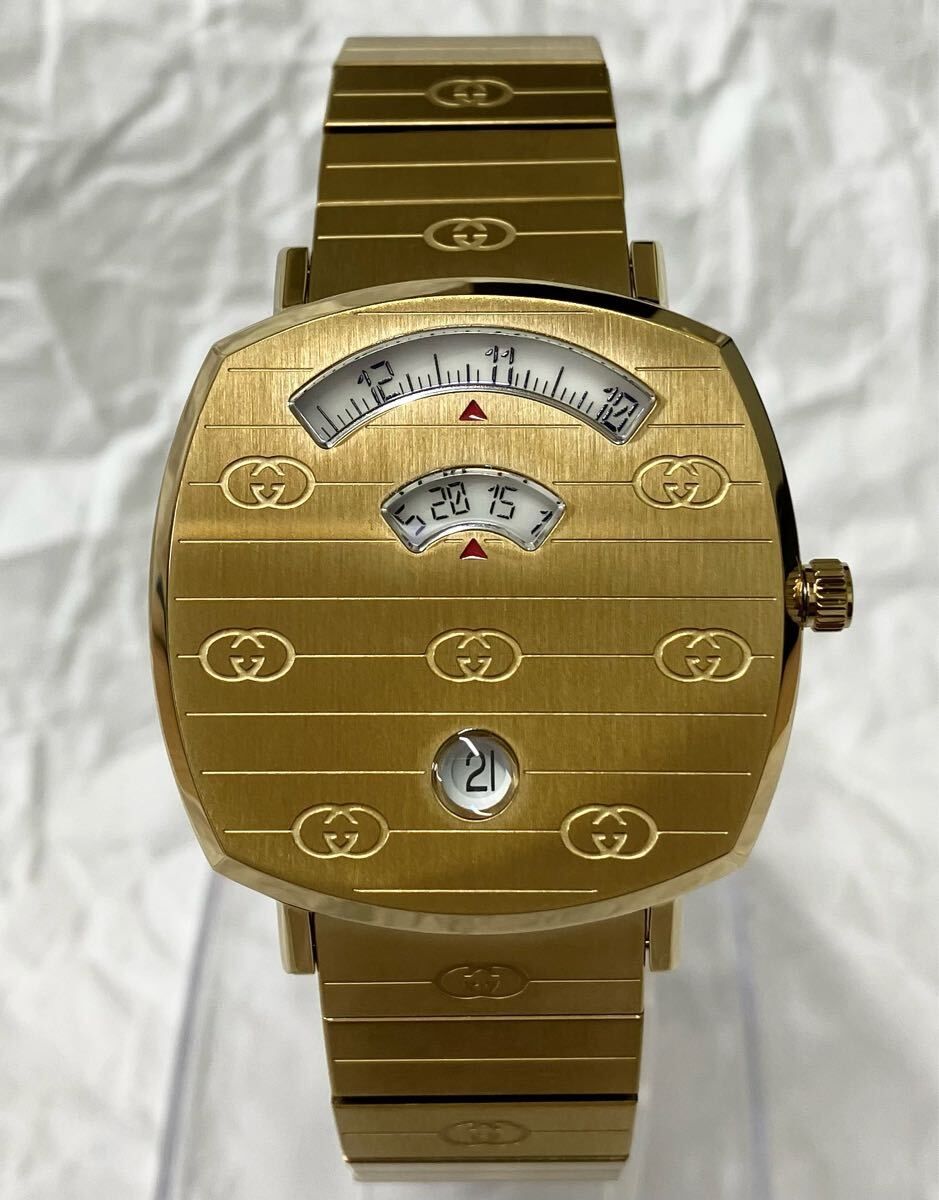 GUCCI グッチ グリップ 腕時計 メンズ 35mm ゴールド YA-157403 未使用品