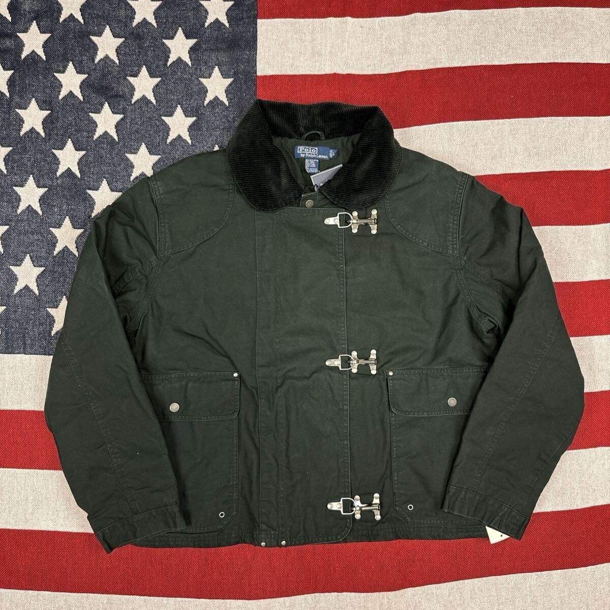 激レア 90s タグ付き デッドストック ラルフローレン ファイヤーマンジャケット 短丈 ショート丈 L Fireman デトロイトジャケット