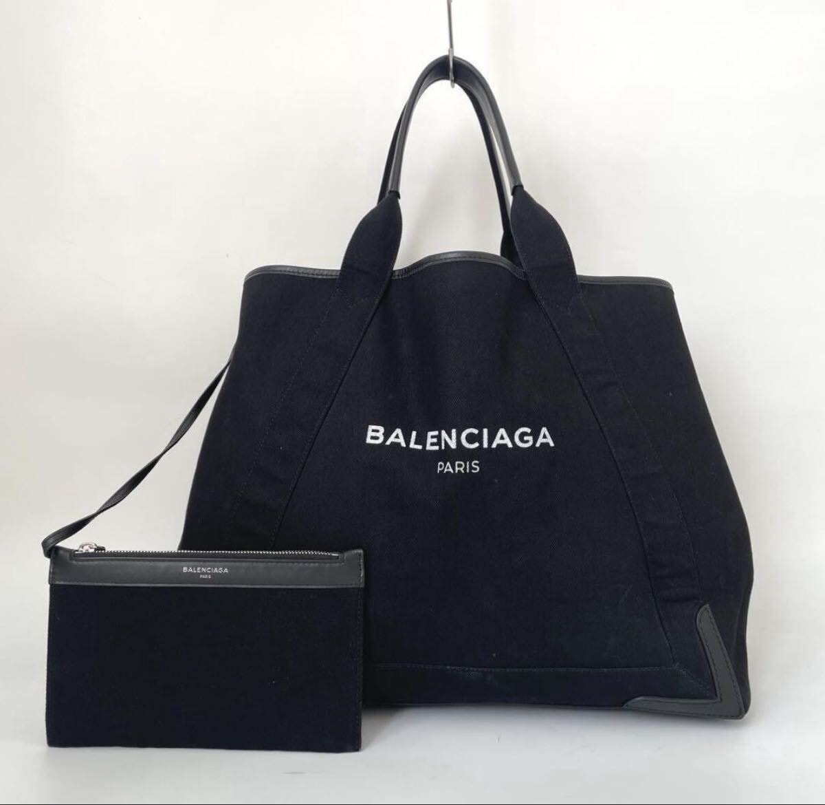 B (目立った傷や汚れなし)】【極美品】バレンシアガ ネイビーカバス M
