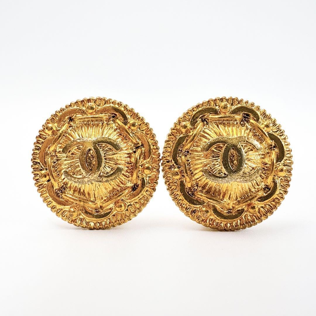 シャネル ココマーク ラウンド イヤリング ヴィンテージ アクセサリー 極美品