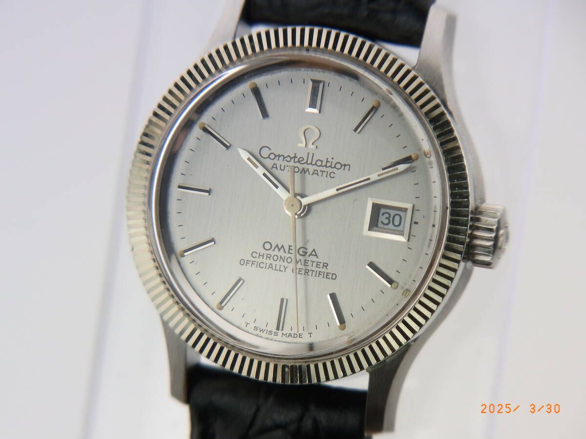 OH/ポリッシュ済）希少　Omega　Constellation　コンステレーション　WGコインエッジベゼル　568.016　Cal682 稼働品　新品ベルト