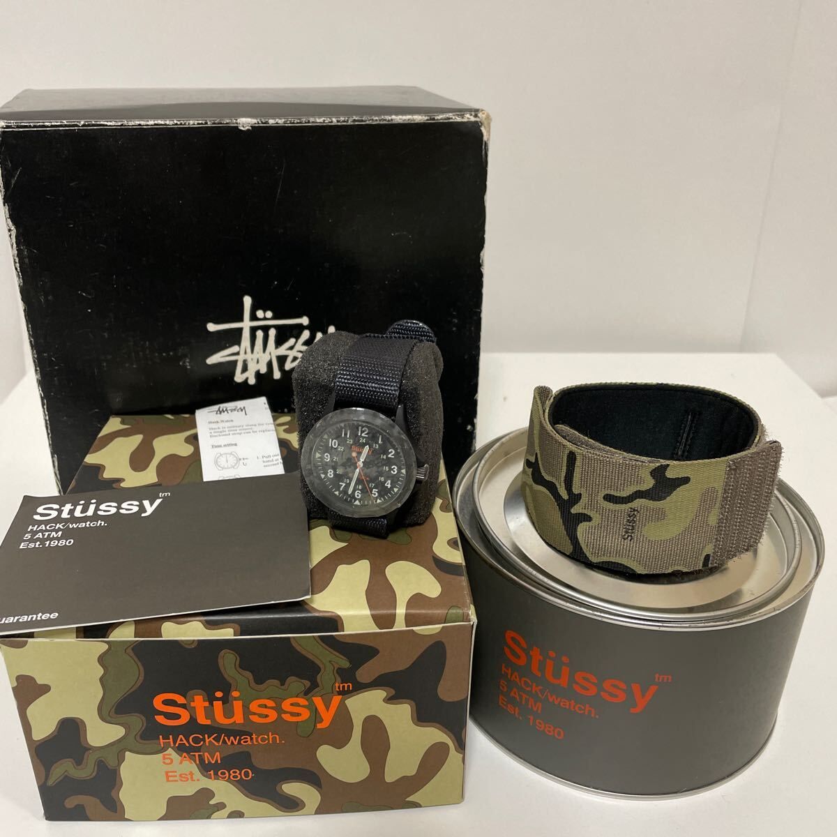 STUSSY HACK watch ステューシー ハックウォッチ ミリタリー 腕時計 2003 ブラック 中古