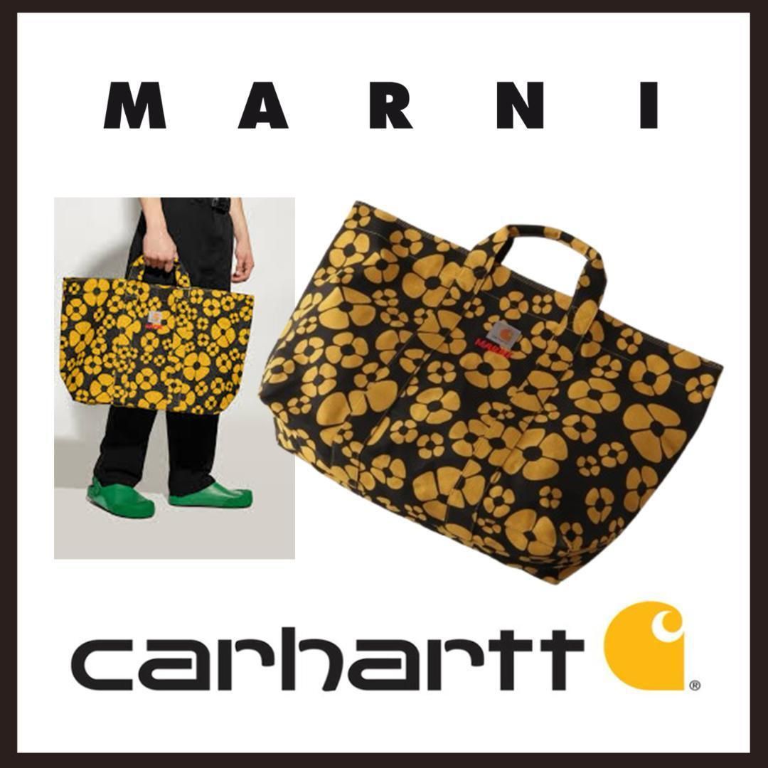 ○★新品 未使用 MARNI X CARHARTT キャンバス トートバッグ 大 新品・未使用(ワケあり)】○☆新品 未使用 MARNI X CARHARTT