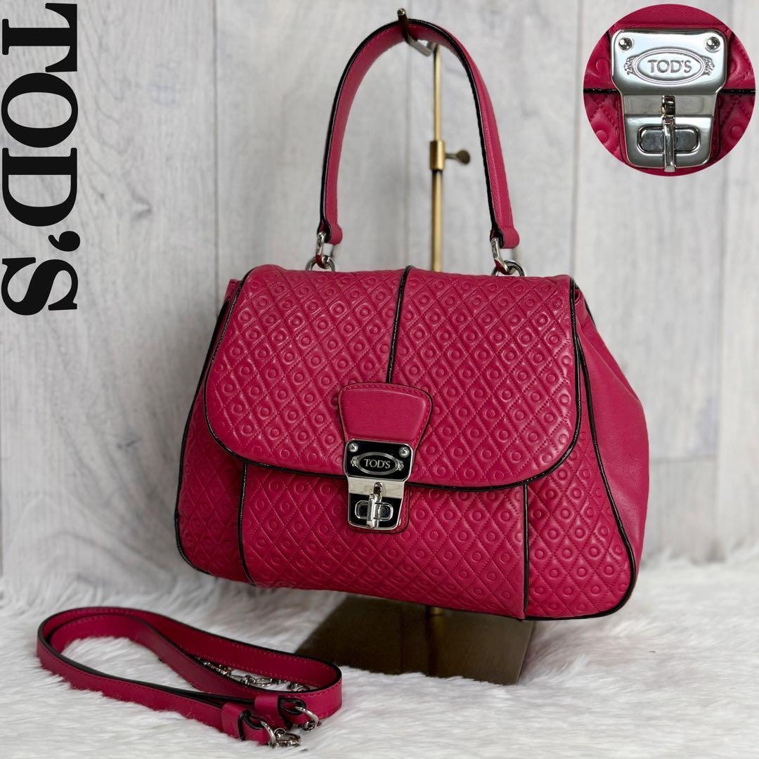 D (傷や汚れあり)】【中古】トッズ TOD'S 2way レザー ハンドバッグ