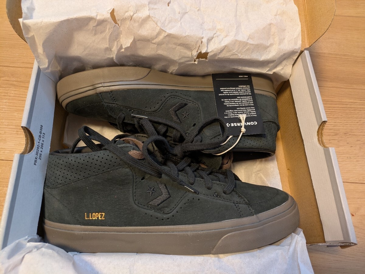 CONS LOUIE LOPEZ PRO MID 26cm US8 CONVERSE Dark Green コンズ コンバース スケシュー スケートボード ルイ・ロペス