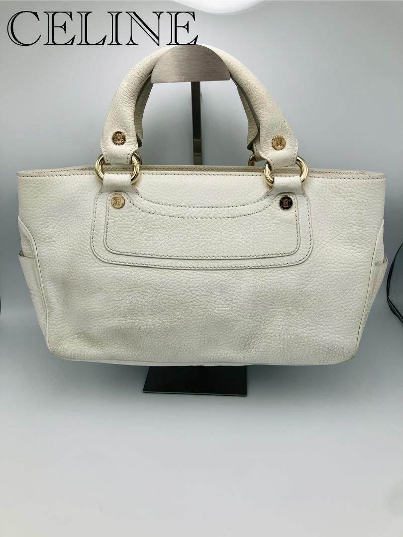 CELINE セリーヌ ブギーバッグ マカダム レザー ハンドバッグ