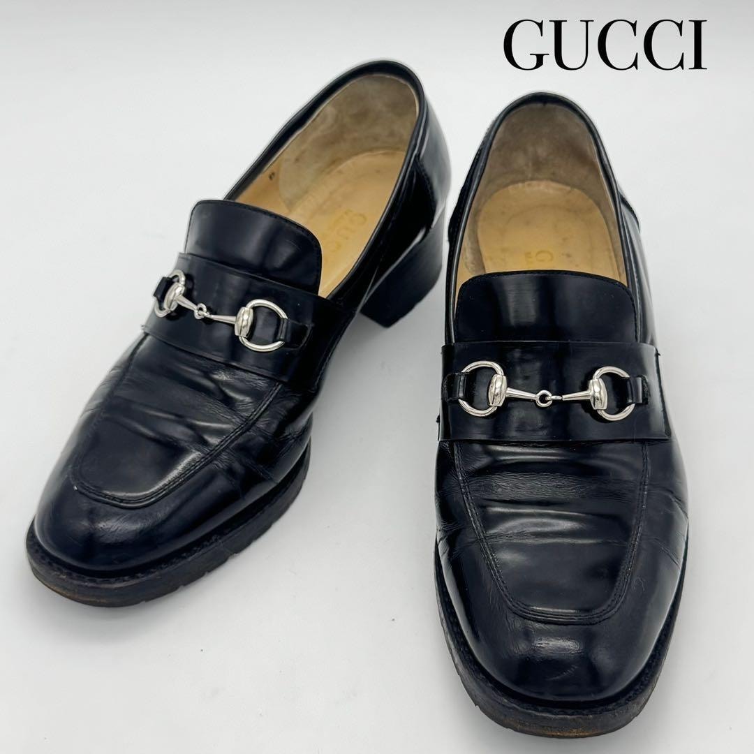 B (目立った傷や汚れなし)】グッチ GUCCI パンプス マイクロGG シマ 
