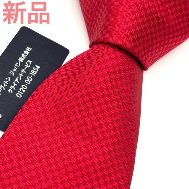ルイヴィトン マイクロダミエ レッド／赤色 ネクタイ 111712