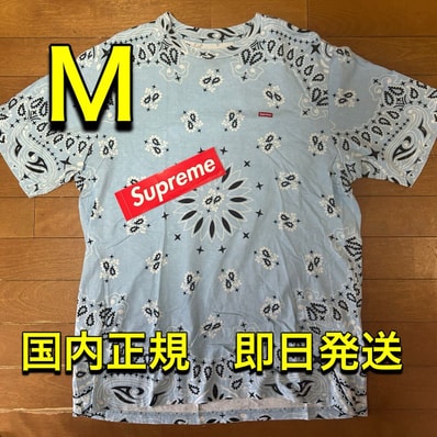 シュプリーム スモール ボックス Tシャツ "バンダナ ブルー"(21SS)