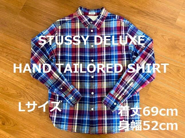 STUSSY DELUXE HAND TAILORED CHECK SHIRT L ステューシー デラックス ハンド テーラー チェックシャツ
