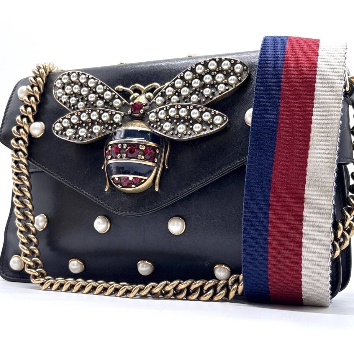 美品　グッチ　ブロードウェイ　クイーンマーガレット　2way ショルダーバッグ 目立った傷や汚れなし】美品 GUCCI グッチ クイーンマーガレット