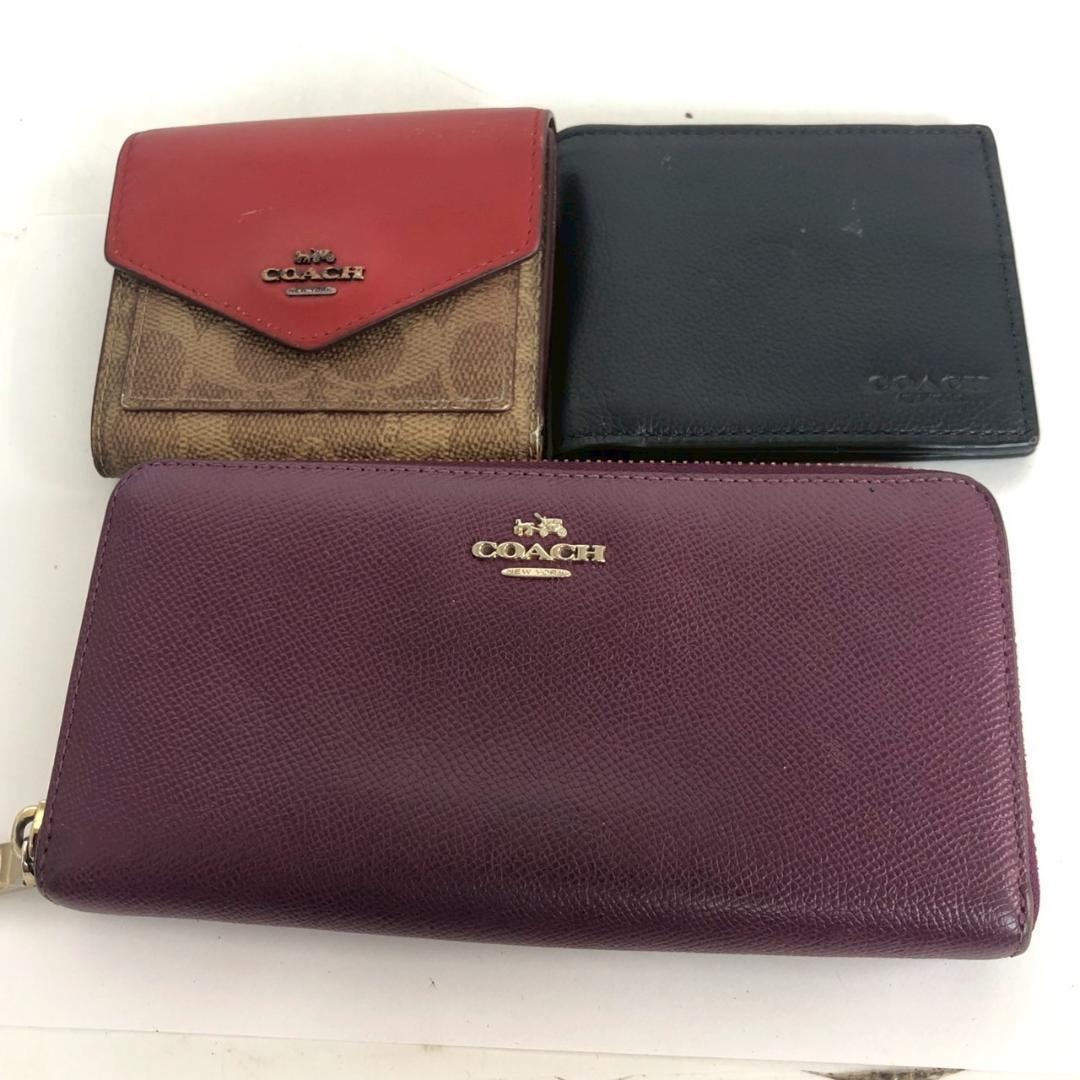 A (未使用に近い)】COACHコーチ C4110 ラウンドジップウォレット 箱 