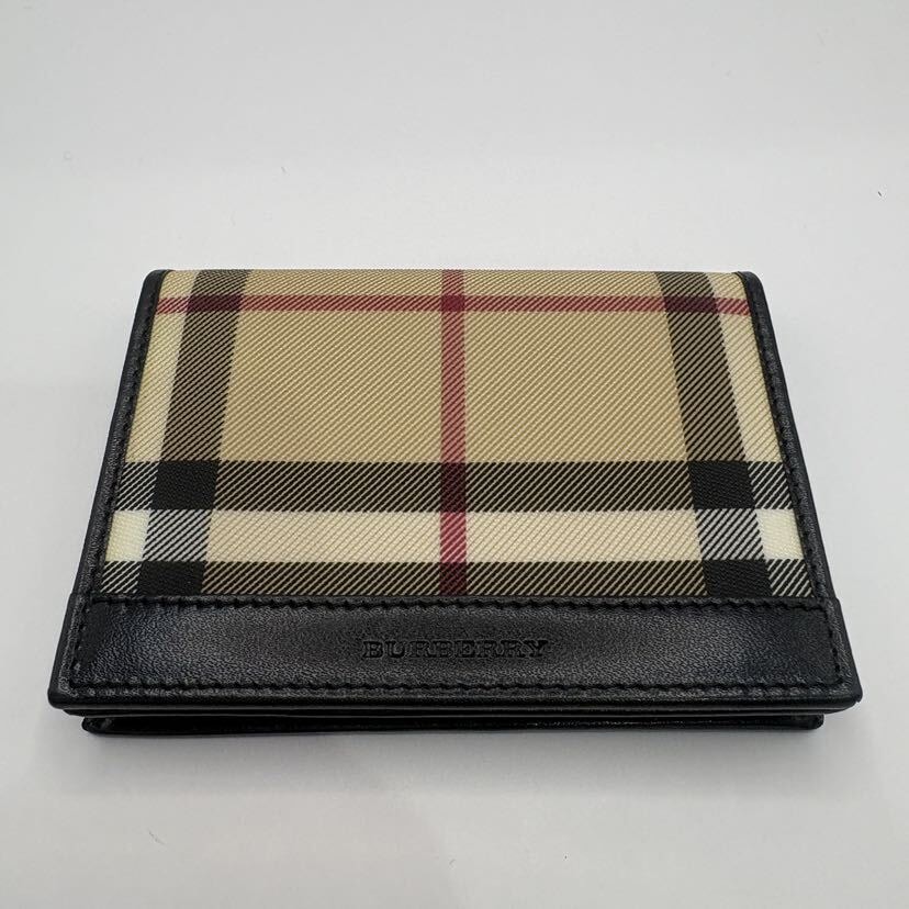 バーバリー レザー カードケース 名刺入れ ノバチェック×ブラック