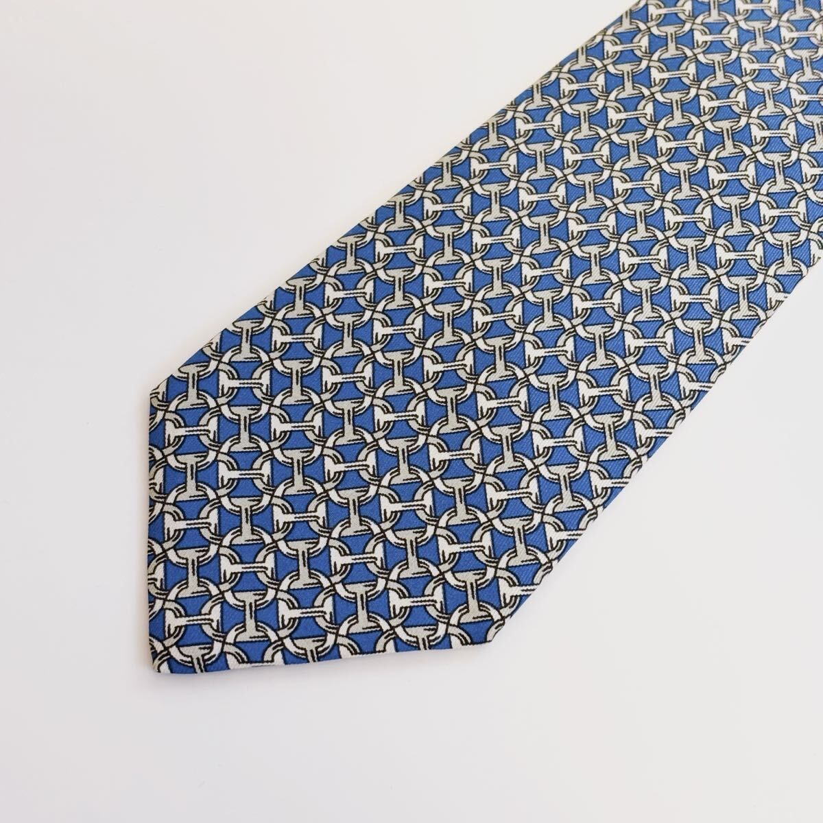 【美品】エルメス ネクタイ シェーヌ・ダンクル シルク