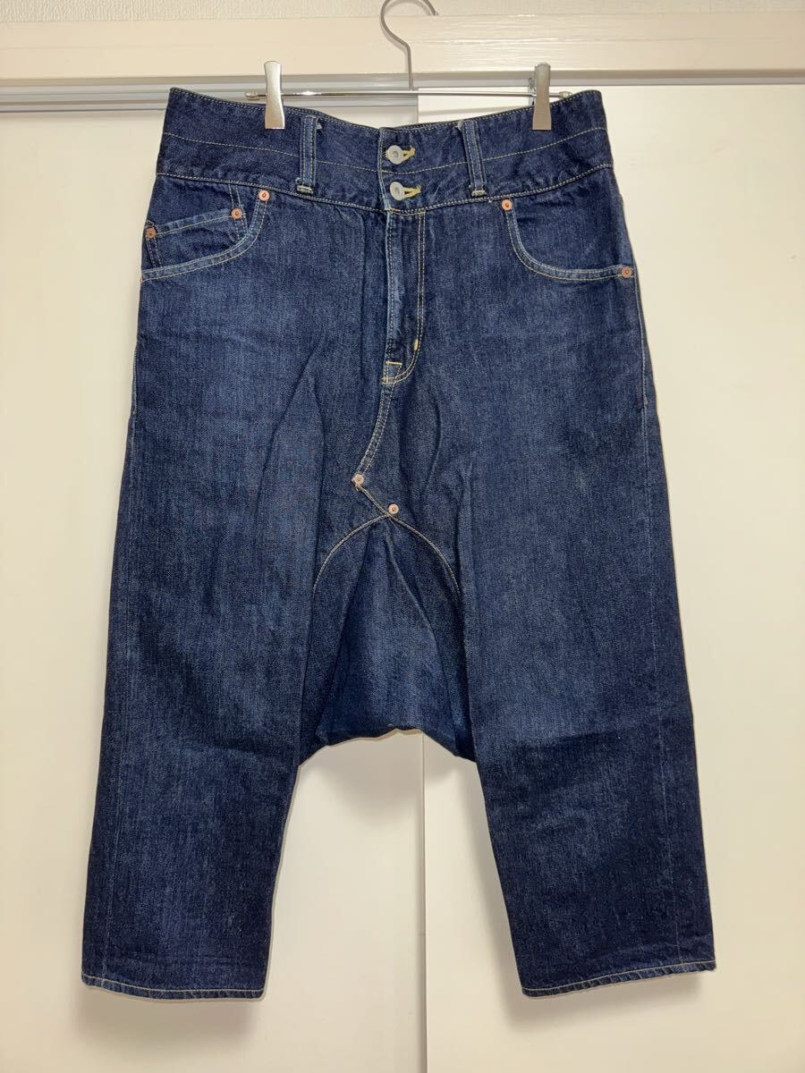 【極美品】GANRYU COMME DES GARCONS デニム サルエルパンツ インディゴ Sサイズ/ガンリュウ コムデギャルソン/日本製/ジーンズ