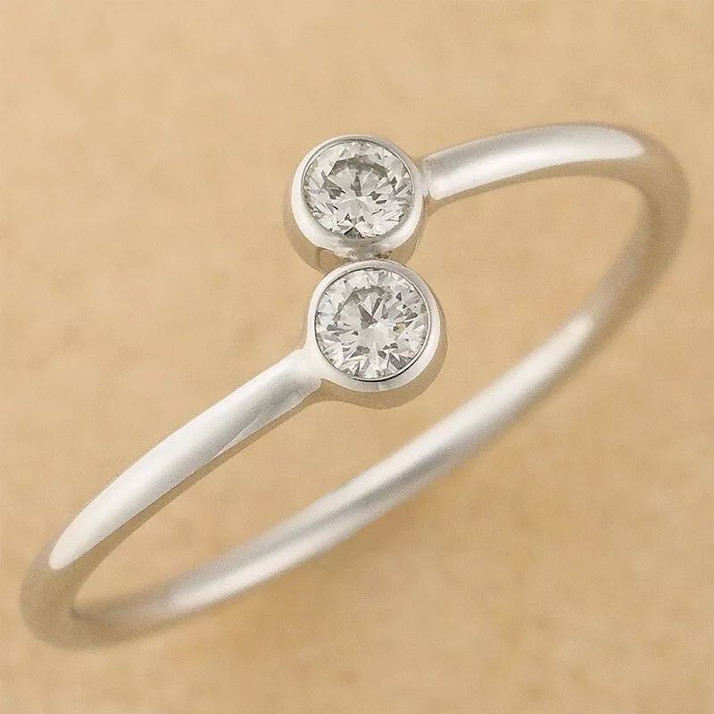 【TIFFANY & Co.】ティファニー Hoop / フープ エルサ・ペレッティ リング Pt950 / プラチナ ダイヤモンド 約1.5g JP#10【中古】F007