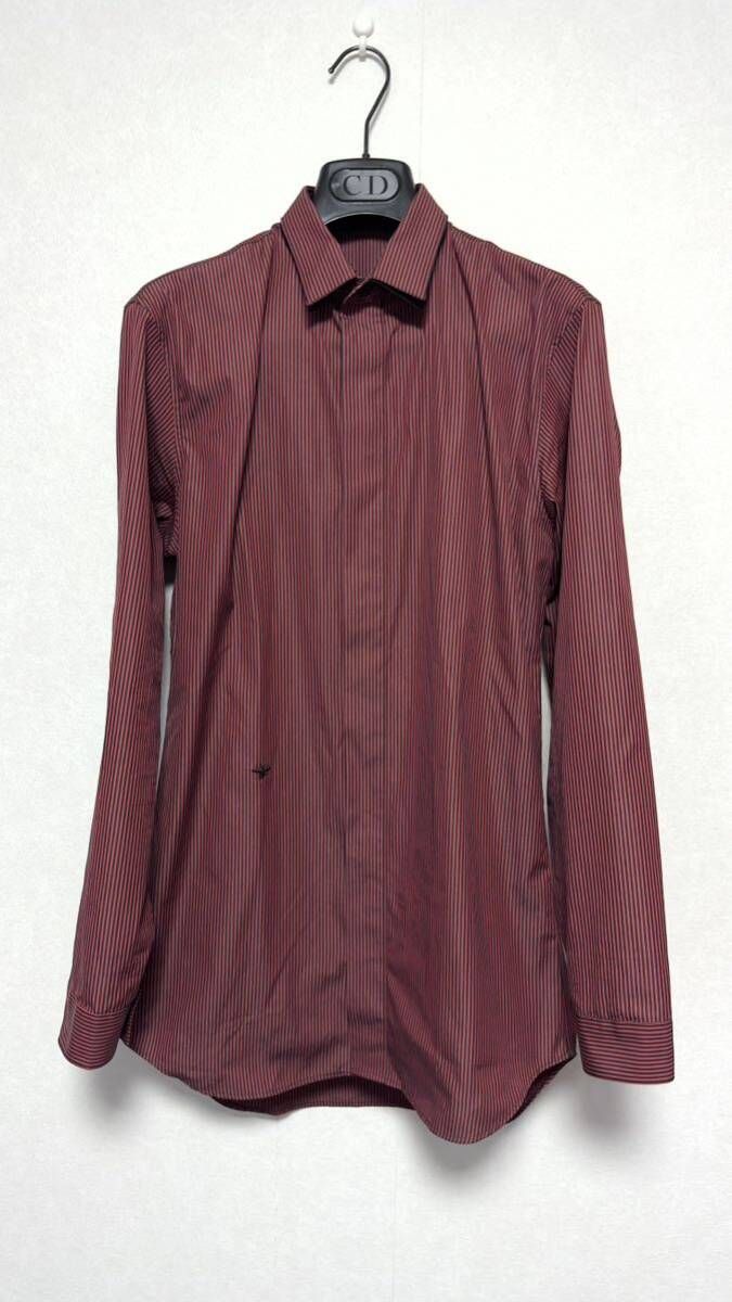 DiorHomme ディオールオム クリス期 ストライプシャツ 赤 新品 37 新品・未使用(ワケあり)】DiorHomme ディオールオム クリス期