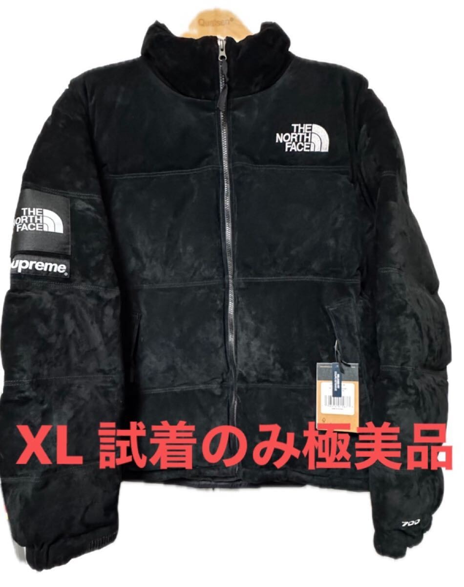 シュプリーム ザノースフェイス スウェード ヌプシ ジャケット "ブラック" NF0A875N