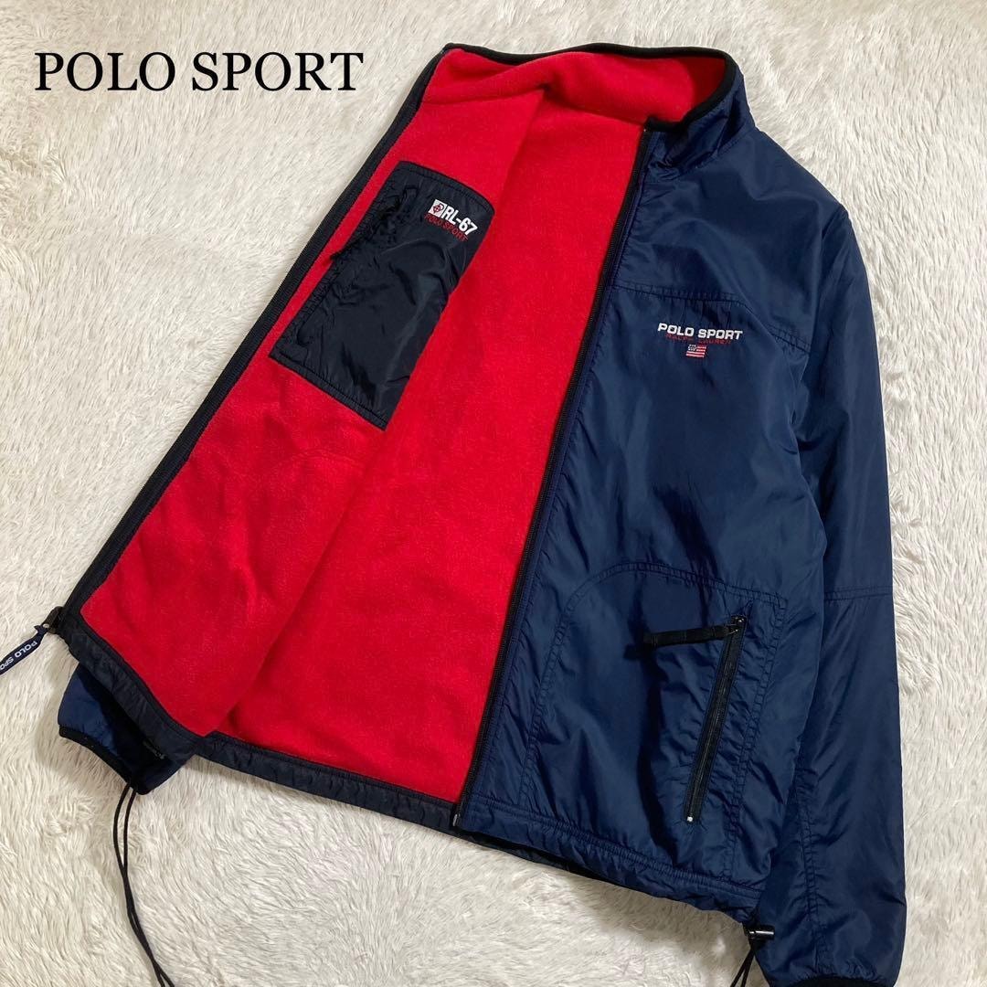 美品 POLO RALPH LAUREN ポロスポーツ ラルフローレン リバーシブルジャケット ナイロン フリース