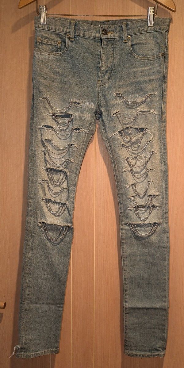 SAINT LAURENT サンローラン パリ チェーン クラッシュ デニム
