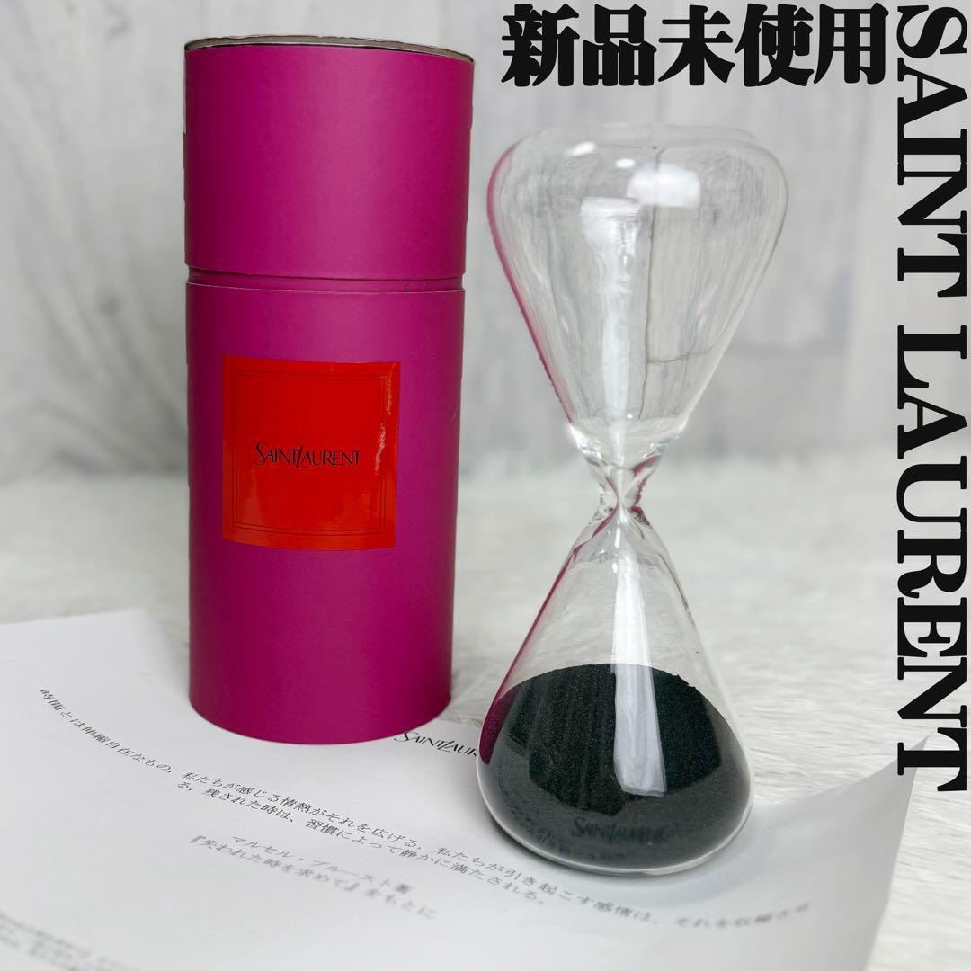 希少 新品未使用 保存箱 説明書 Saint Laurent サンローラン ブランドロゴ 砂時計 YSL