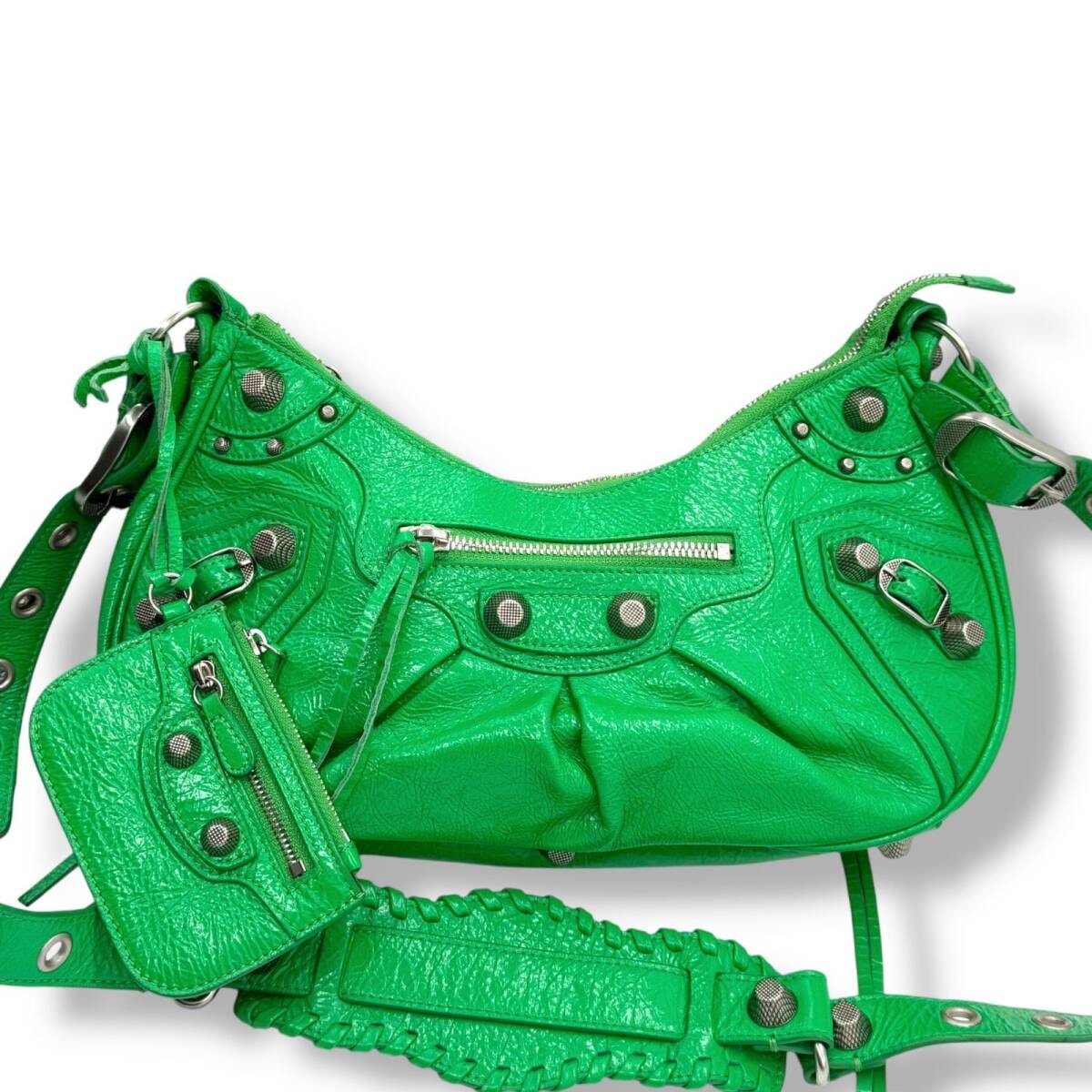 新品同様　バレンシアガ　ルカゴール　S　ショルダーバッグ　671307　グリーン 　BALENCIAGA　 Le Cagole S　カゴール　Y2K　スモール 4607