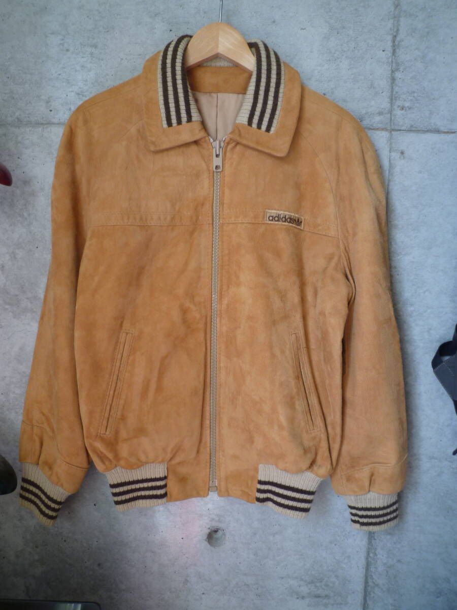 【珍品】80s～ USA製 adidas アディダス SUEDE JACKET スエードジャケット ヴィンテージ vintage 70s 90s