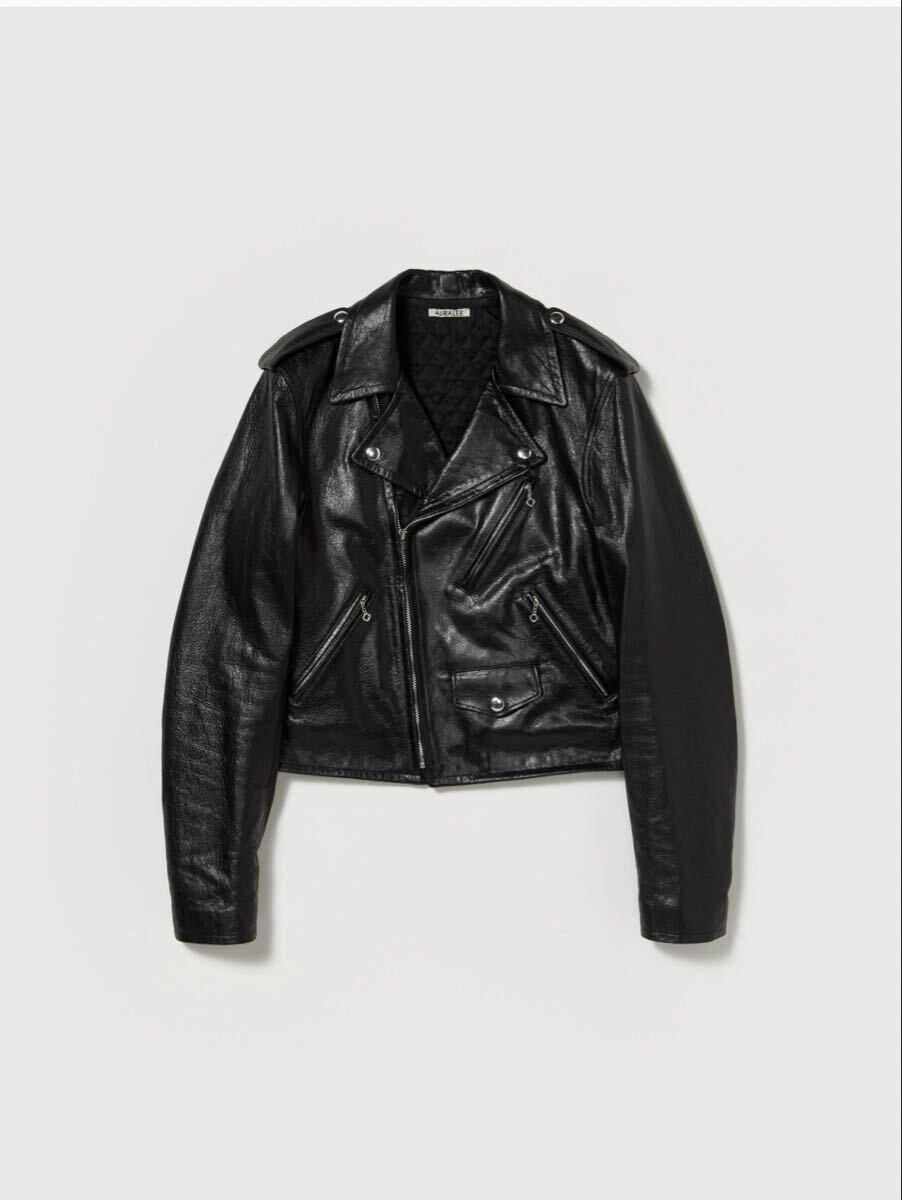 サイズ5 AURALEE 25AW LAMB LEATHER RIDERS JACKET 黒 正規店 オーラリー ラムレザー ライダースジャケット ブルゾン 2025AW 新作
