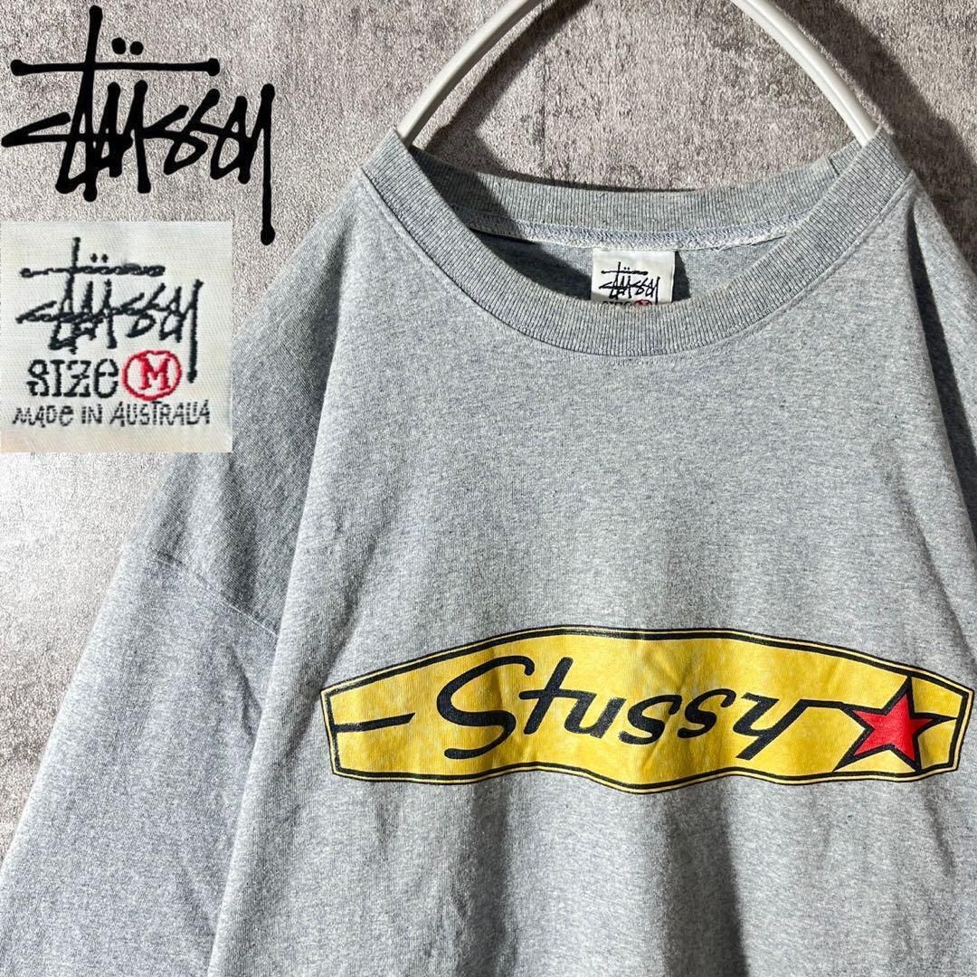 [大人気]　ステューシー　ロングTシャツ　７分袖　80s 　90s　プリント◎
