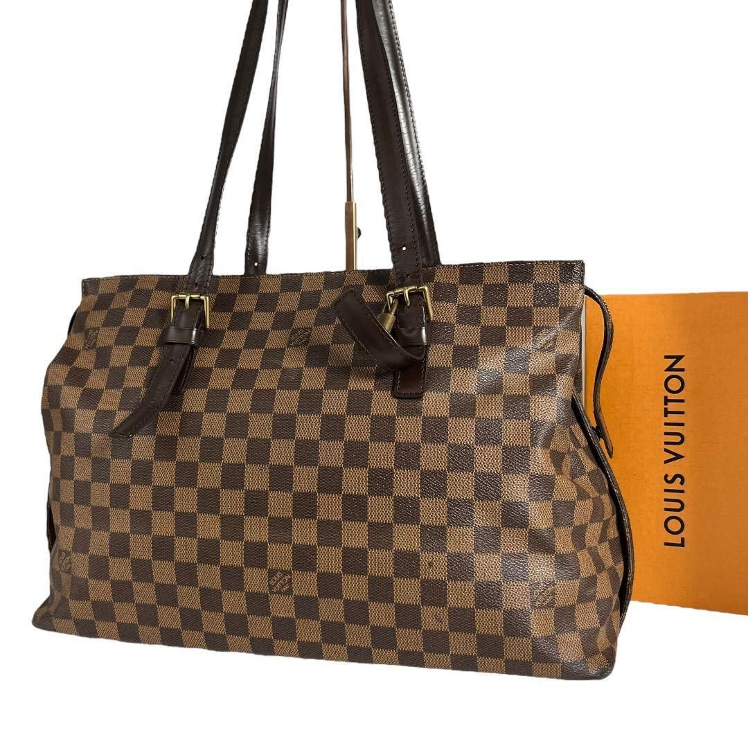 【正規品】ルイヴィトン LOUIS VUITTON 　チェルシー　ダミエ トートバッグ ハンドバッグ 　ショルダーバッグ　ブラウン 茶