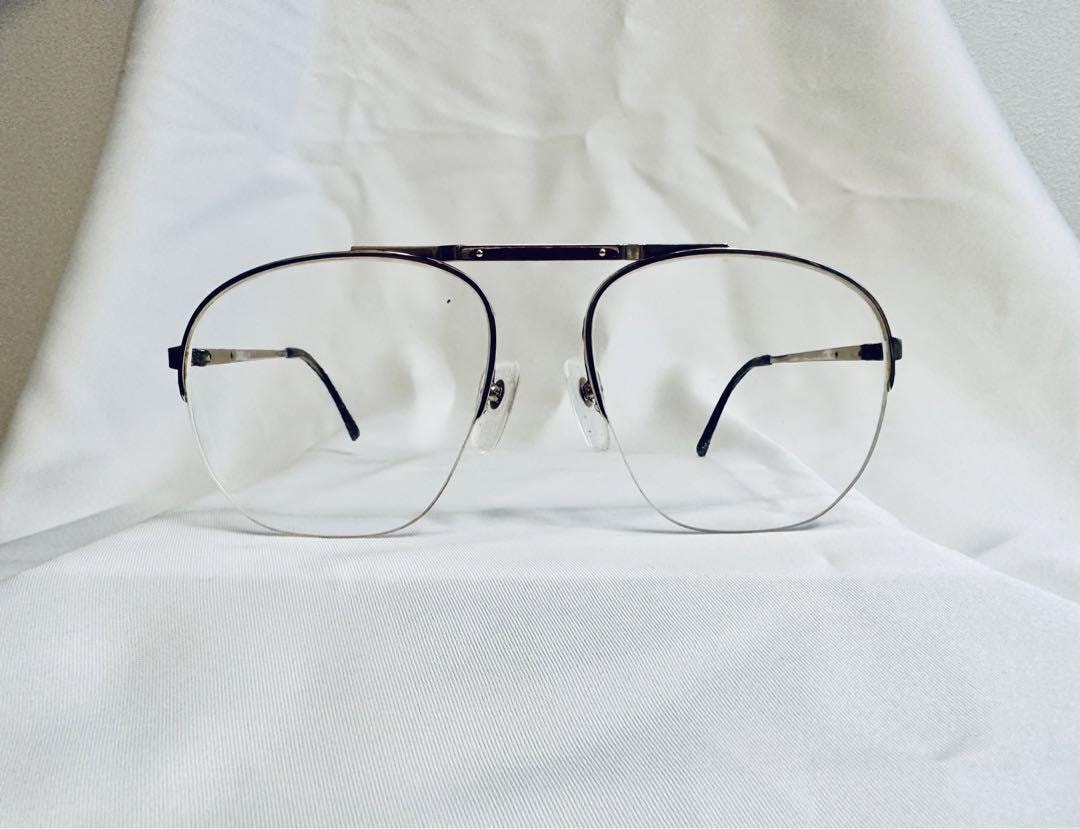 80s DUNHILL ダンヒル ヴィンテージ　ハーフリム　ゴールド　メガネ