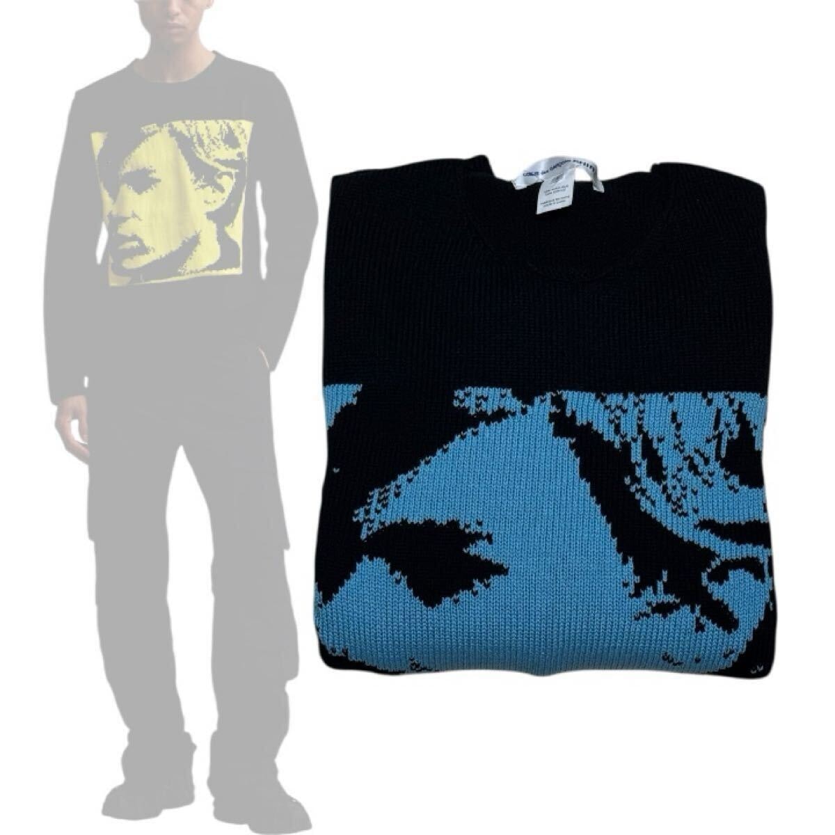 【新品】即決★ COMME des GARCONS SHIRT (コムデギャルソンシャツ) ×ANDY WARHOL SWEATER アンディウォーホル ★ セーター ニット （L）